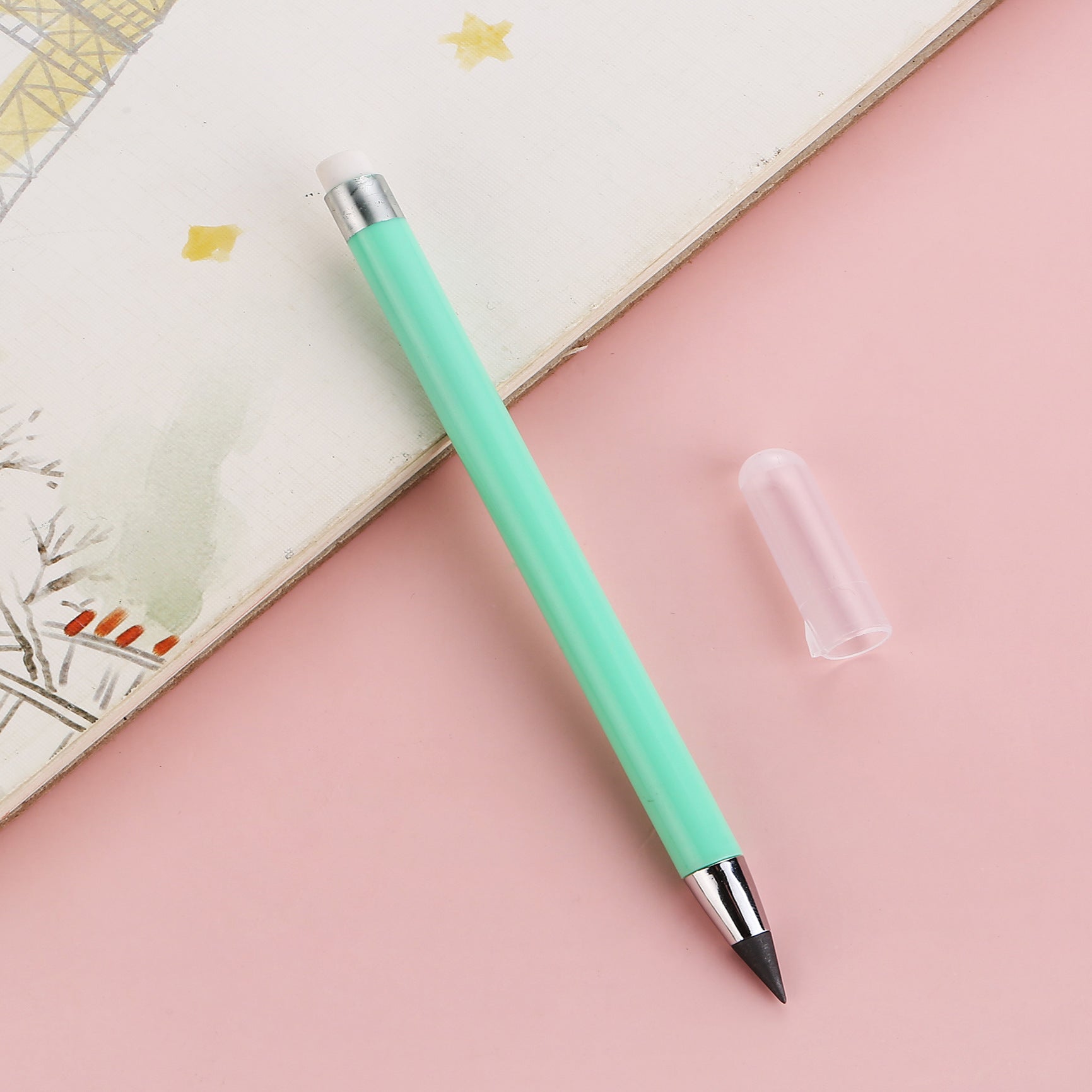 Tecnología de plástico de plástico al por mayor sin afilar sin tinta Eternal Pencil